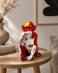 Deco Figurine Graffiti Monkey Red