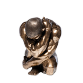 Deco Figurine Nude Man Hug Bronze