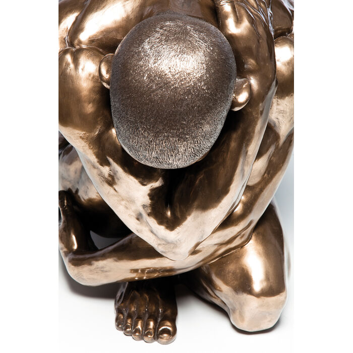 Deco Figurine Nude Man Hug Bronze