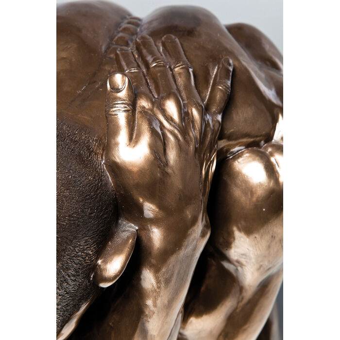 Deco Figurine Nude Man Hug Bronze