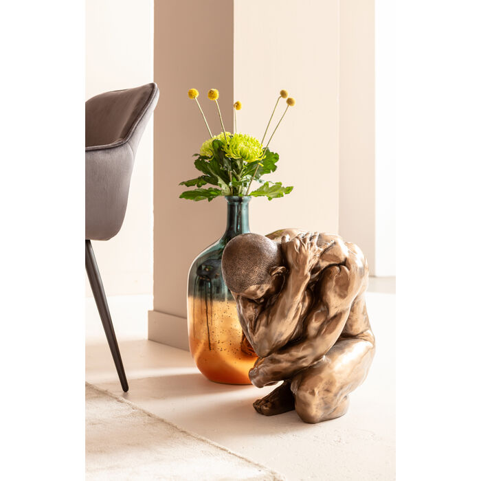 Deco Figurine Nude Man Hug Bronze