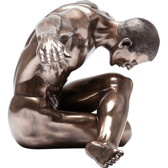 Deco Figurine Nude Man Bow