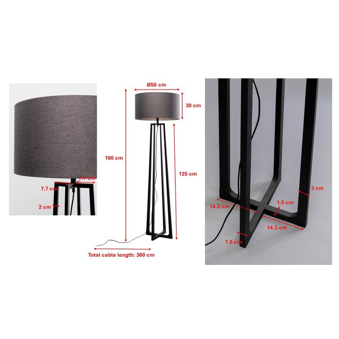 Floor Lamp Timon Black