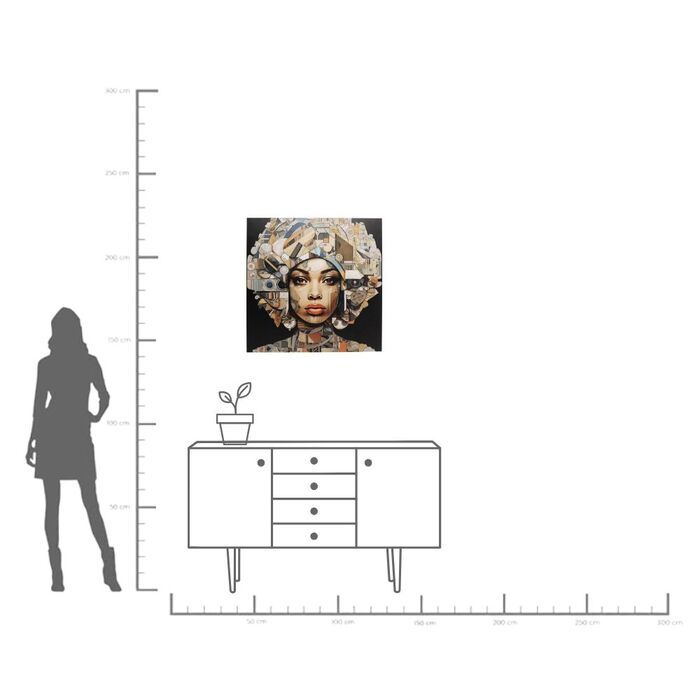 Glass Picture Art Nouveau Lady 3D