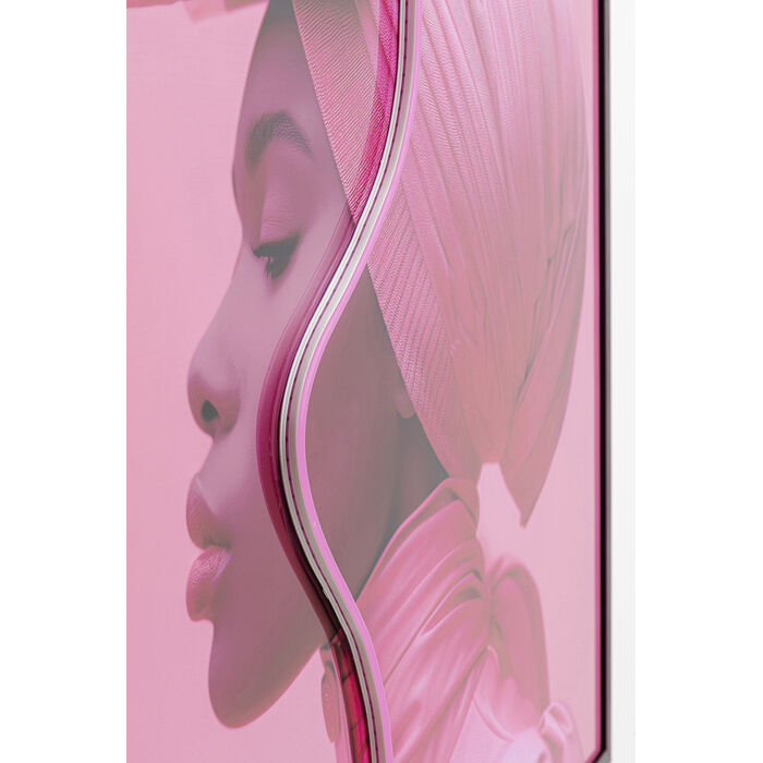 Framed Picture LED Pink Woman