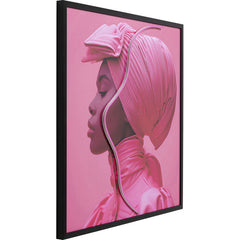 Framed Picture LED Pink Woman