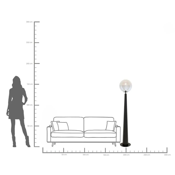 Floor Lamp Disco Ball Black