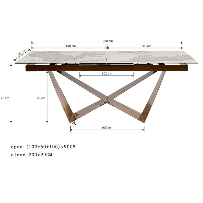 Extension Table Connesso Brass