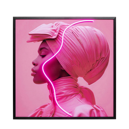 Framed Picture LED Pink Woman