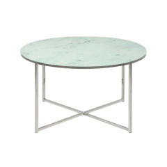 Alisma Coffee Table Glass Marble Print