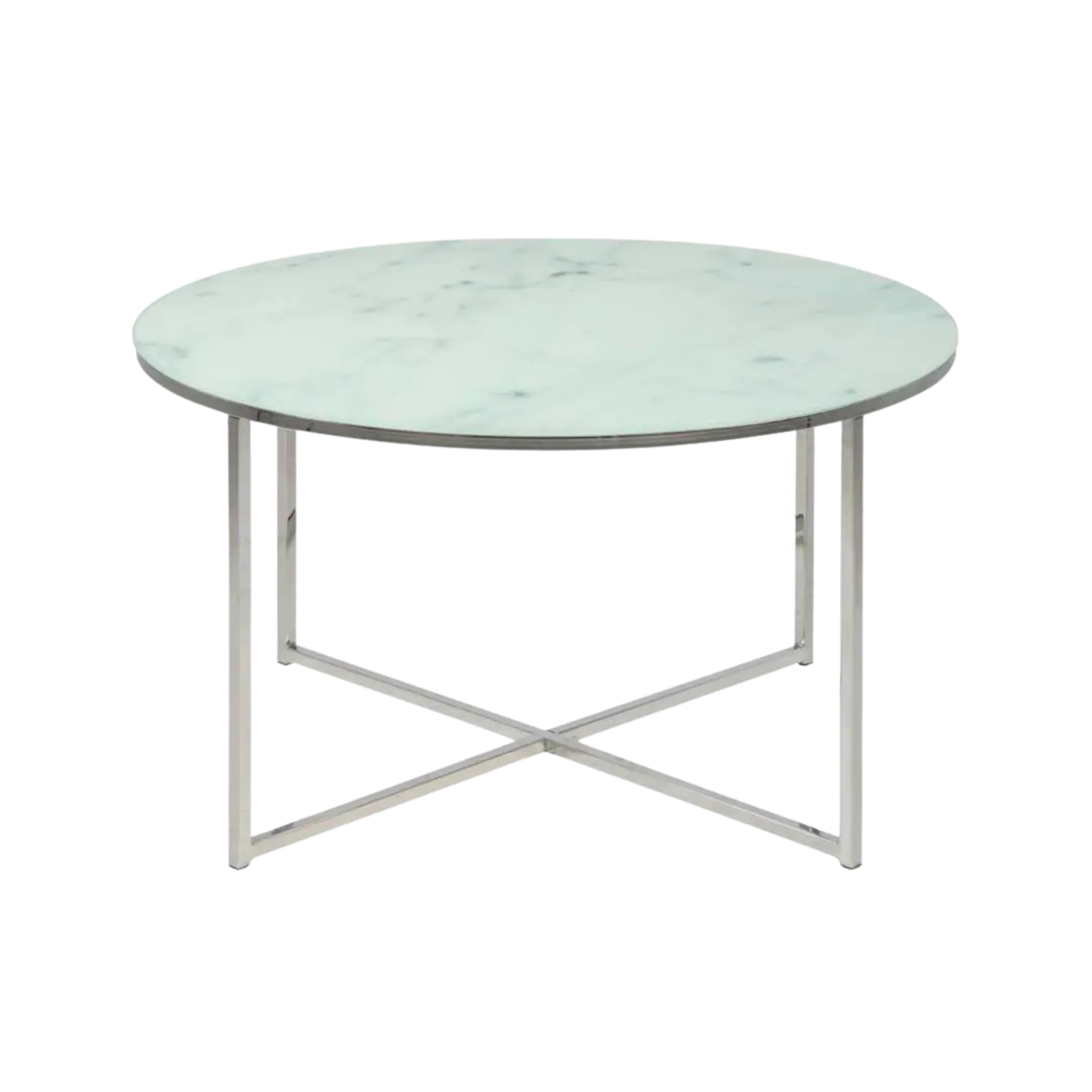 Alisma Coffee Table Glass Marble Print